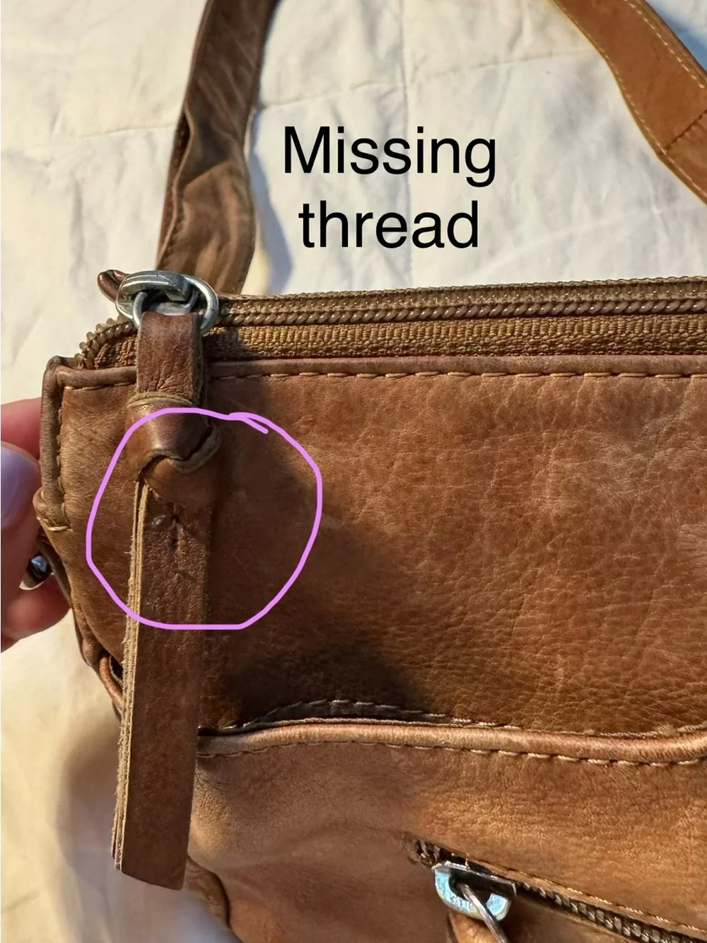 Y2K Great American Leather Works Genuine Leather Crossbody Bag